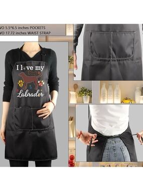 NWOT Black Labrador Dog Lover Apron Clothing Accessory